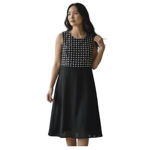 Coco & Tashi Black and‎ White Bow Dress Size M